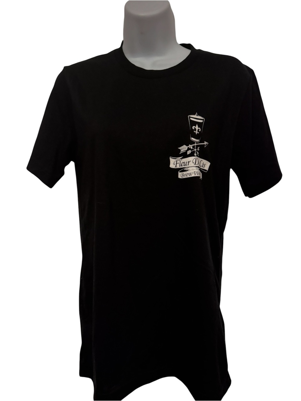 Bella Canvas Black Short-Sleeve Tee with Small White Chest Graphic
